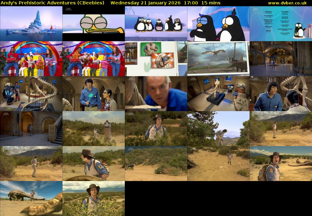 Andy's Prehistoric Adventures (CBeebies) Wednesday 21 January 2026 17:00 - 17:15