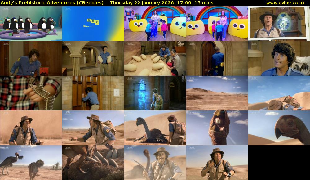 Andy's Prehistoric Adventures (CBeebies) Thursday 22 January 2026 17:00 - 17:15