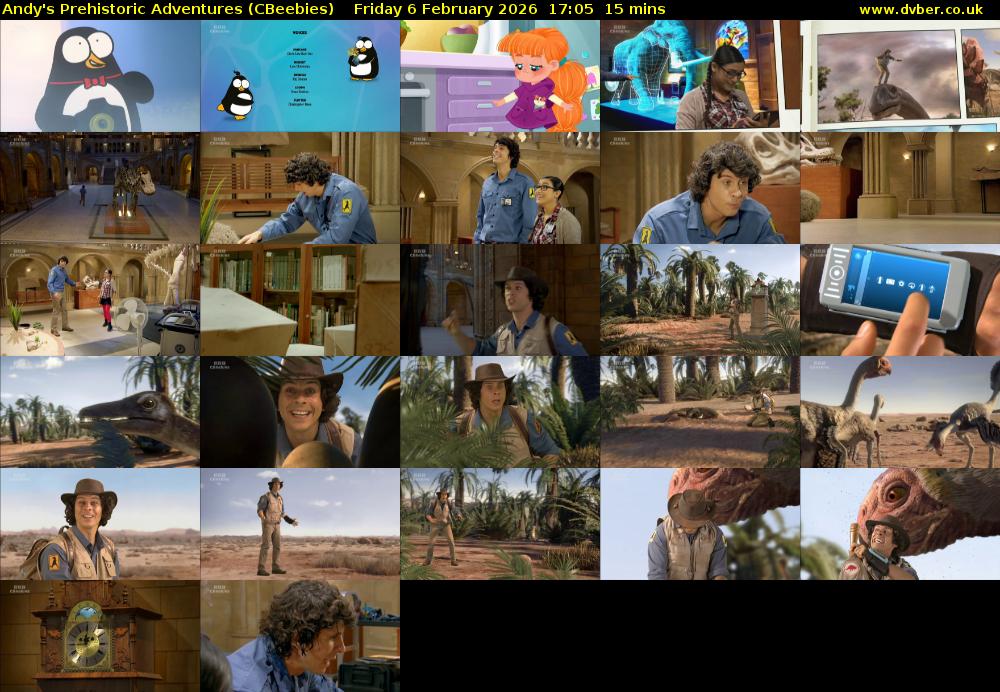 Andy's Prehistoric Adventures (CBeebies) Friday 6 February 2026 17:05 - 17:20