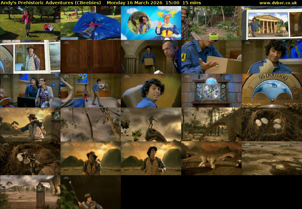 Andy's Prehistoric Adventures (CBeebies) Monday 16 March 2026 15:00 - 15:15