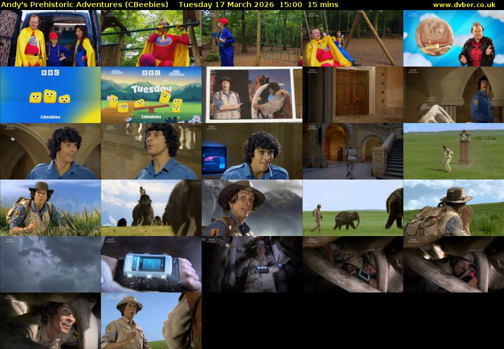 Andy's Prehistoric Adventures (CBeebies) Tuesday 17 March 2026 15:00 - 15:15