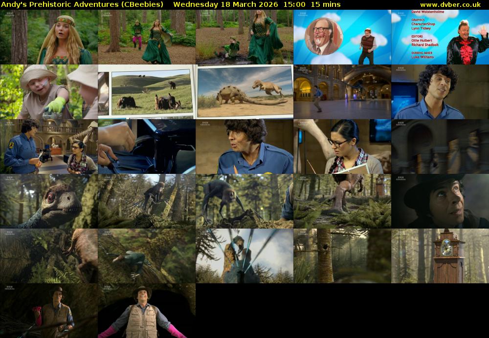 Andy's Prehistoric Adventures (CBeebies) Wednesday 18 March 2026 15:00 - 15:15