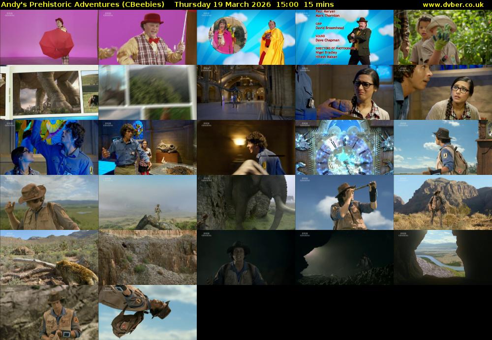 Andy's Prehistoric Adventures (CBeebies) Thursday 19 March 2026 15:00 - 15:15