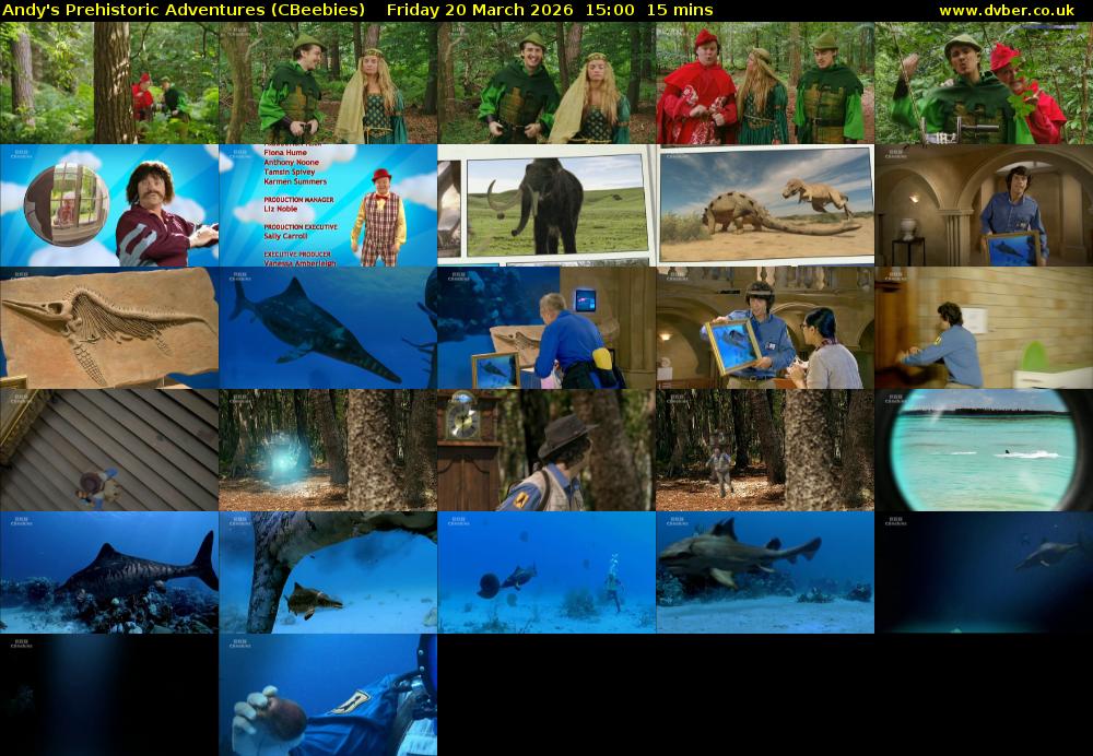 Andy's Prehistoric Adventures (CBeebies) Friday 20 March 2026 15:00 - 15:15