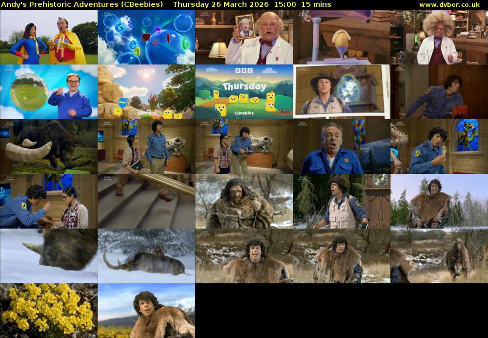 Andy's Prehistoric Adventures (CBeebies) Thursday 26 March 2026 15:00 - 15:15