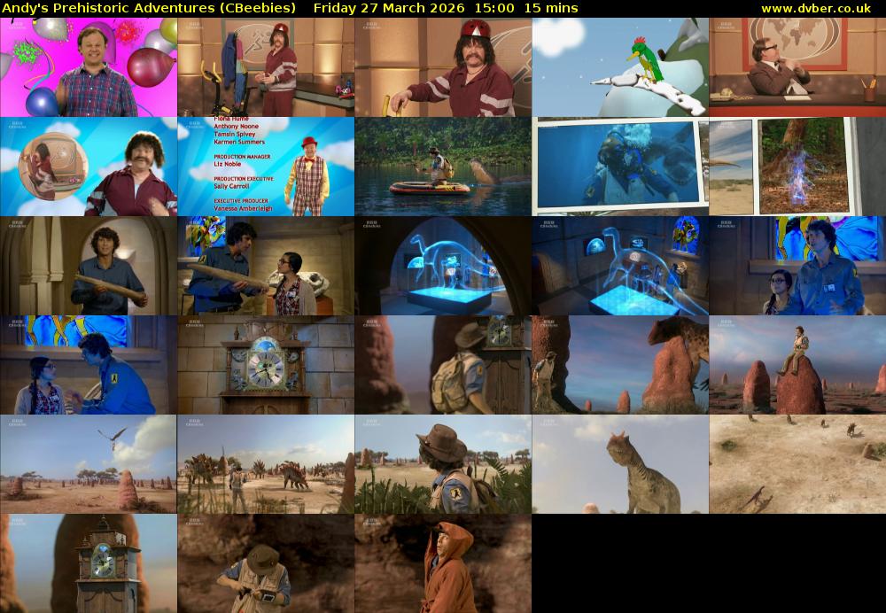 Andy's Prehistoric Adventures (CBeebies) Friday 27 March 2026 15:00 - 15:15