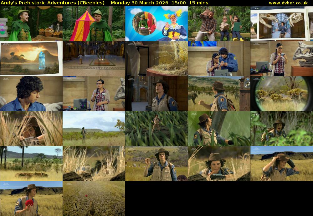 Andy's Prehistoric Adventures (CBeebies) Monday 30 March 2026 15:00 - 15:15