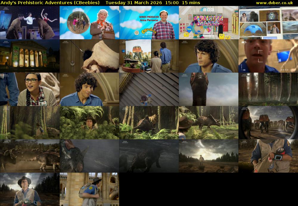 Andy's Prehistoric Adventures (CBeebies) Tuesday 31 March 2026 15:00 - 15:15