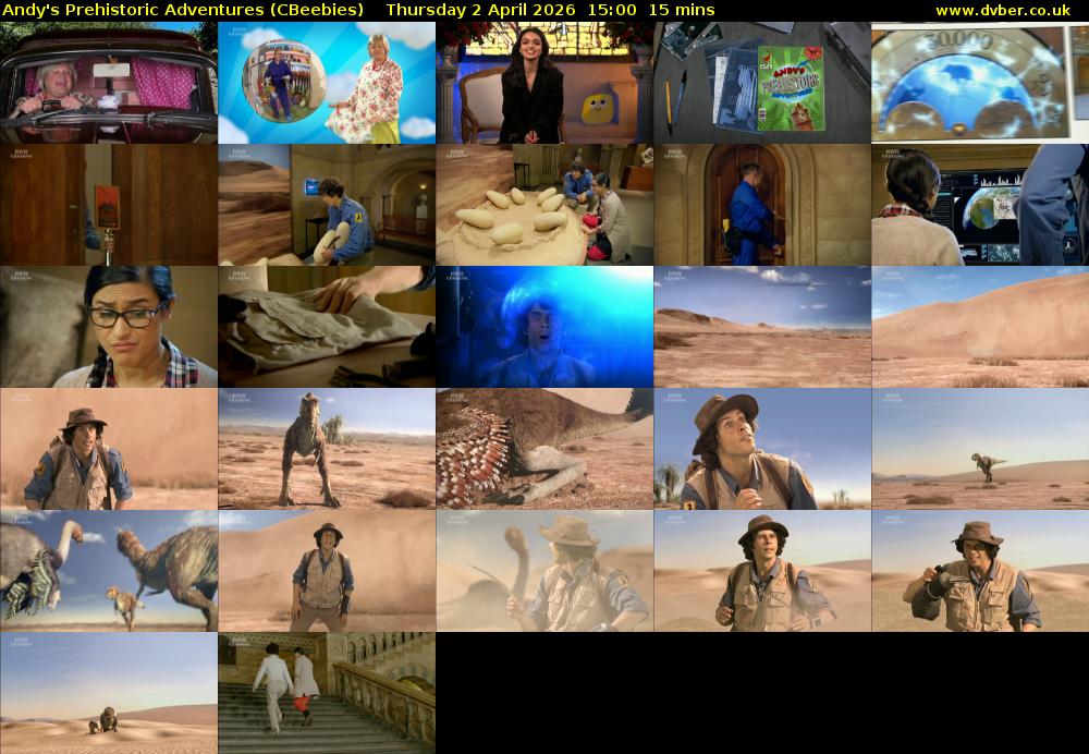 Andy's Prehistoric Adventures (CBeebies) Thursday 2 April 2026 15:00 - 15:15