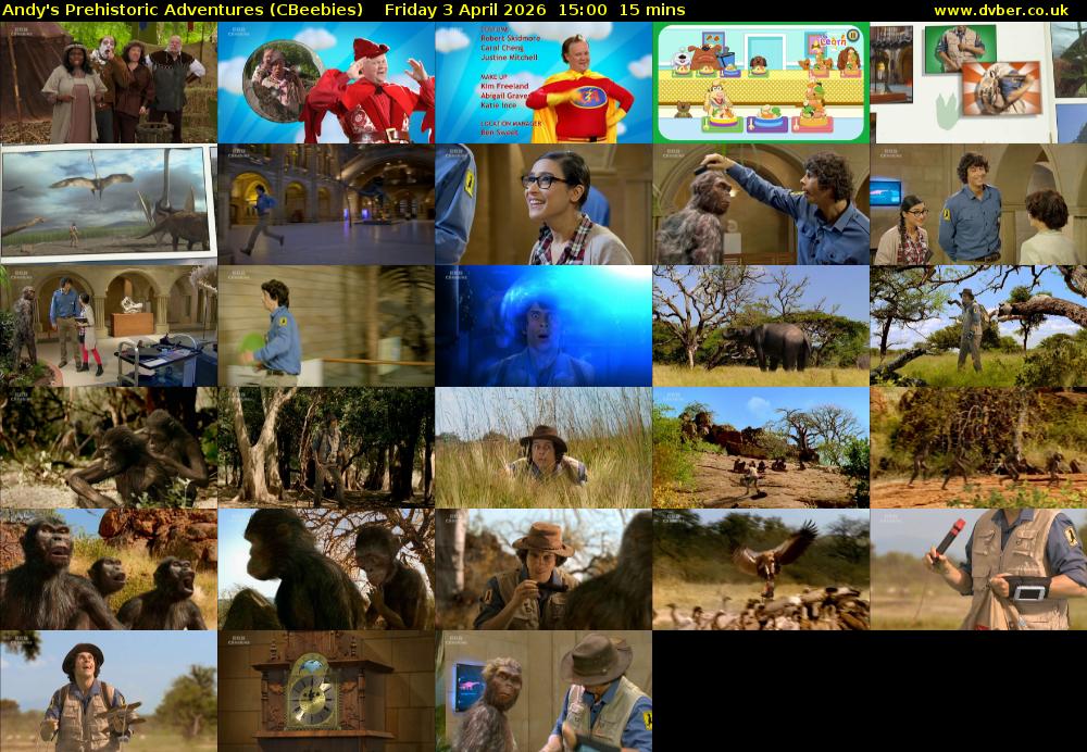 Andy's Prehistoric Adventures (CBeebies) Friday 3 April 2026 15:00 - 15:15