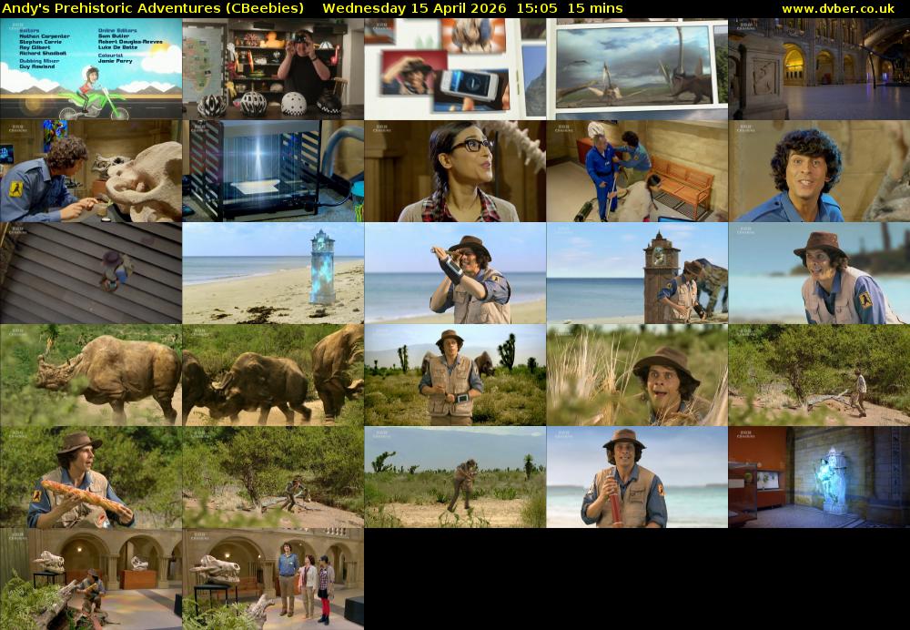 Andy's Prehistoric Adventures (CBeebies) Wednesday 15 April 2026 15:05 - 15:20