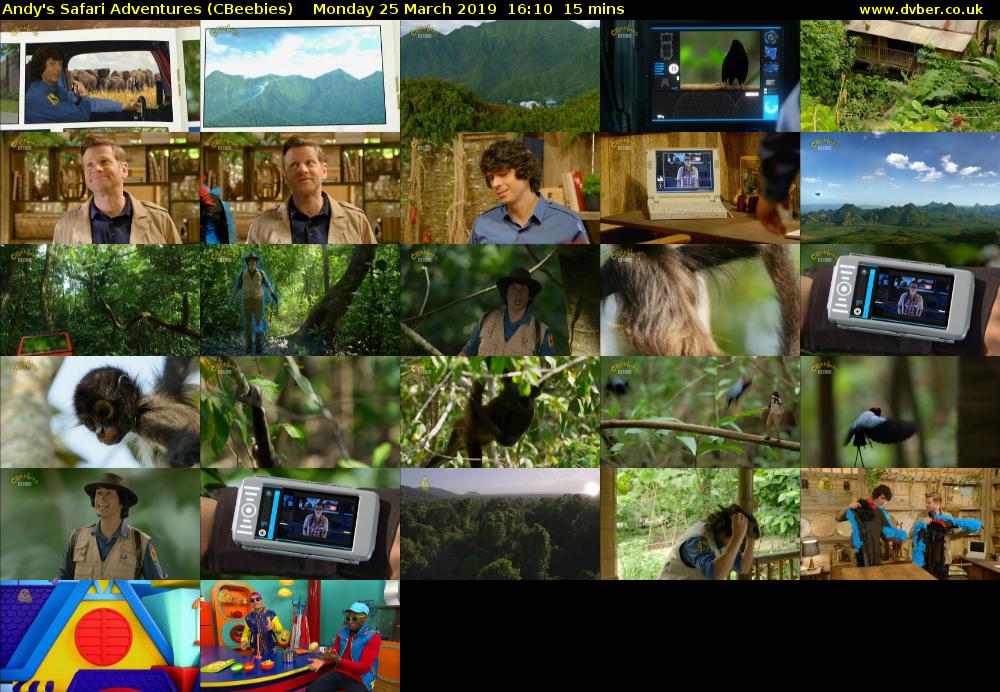 Andy's Safari Adventures (CBeebies) Monday 25 March 2019 16:10 - 16:25