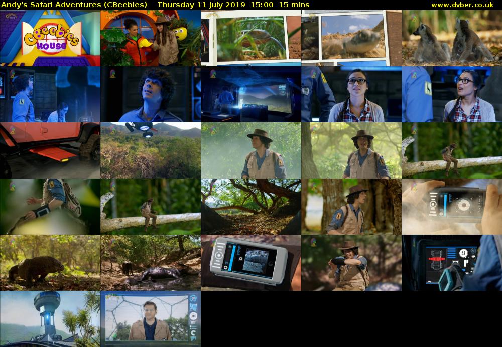 Andy's Safari Adventures (CBeebies) Thursday 11 July 2019 15:00 - 15:15