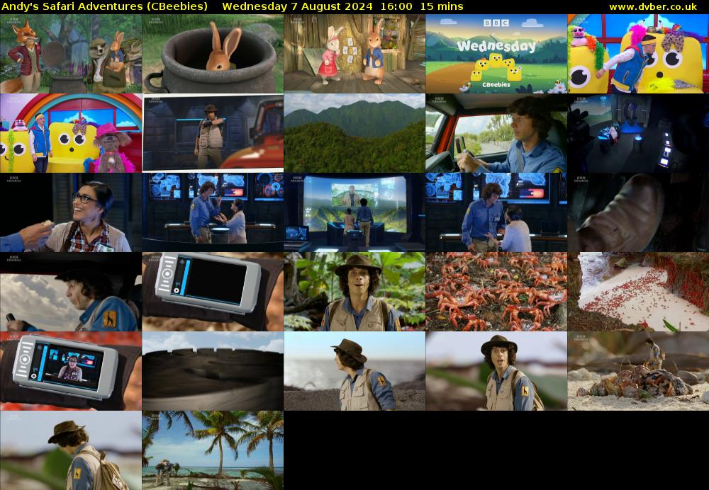 Andy's Safari Adventures (CBeebies) Wednesday 7 August 2024 16:00 - 16:15
