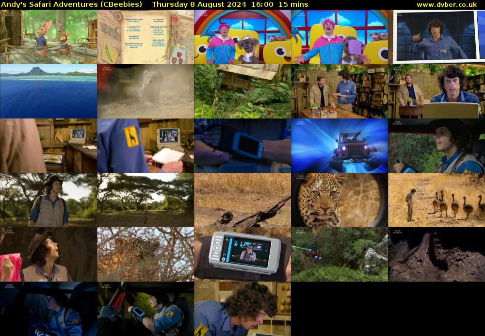 Andy's Safari Adventures (CBeebies) Thursday 8 August 2024 16:00 - 16:15