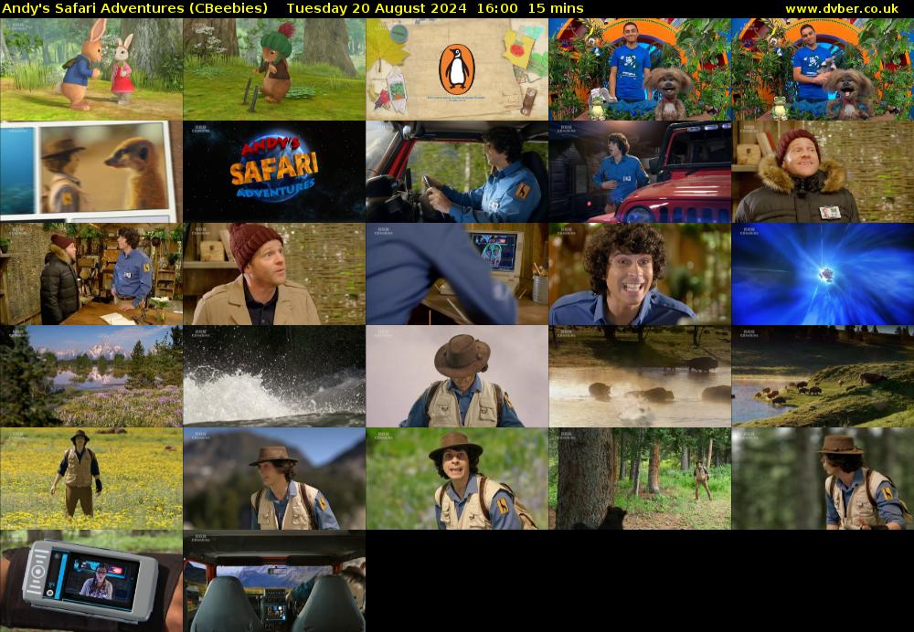 Andy's Safari Adventures (CBeebies) Tuesday 20 August 2024 16:00 - 16:15