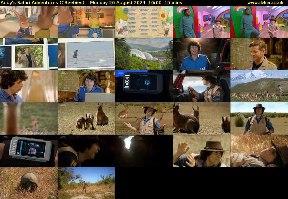 Andy's Safari Adventures (CBeebies) Monday 26 August 2024 16:00 - 16:15