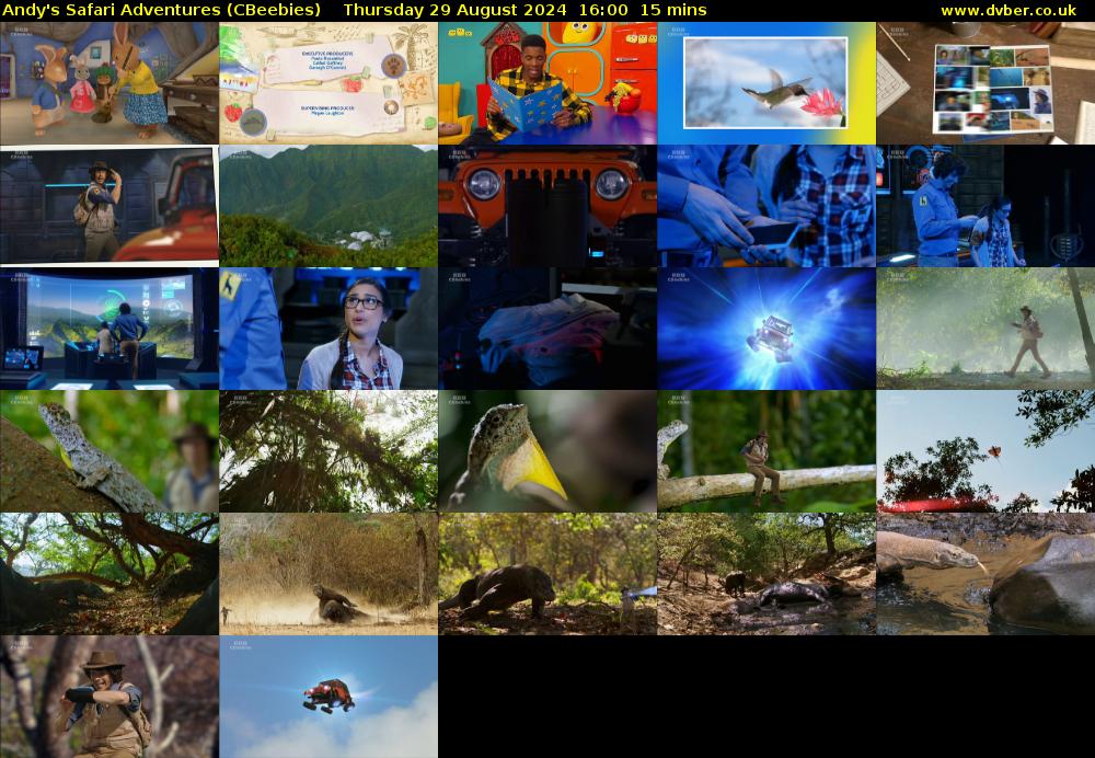 Andy's Safari Adventures (CBeebies) Thursday 29 August 2024 16:00 - 16:15