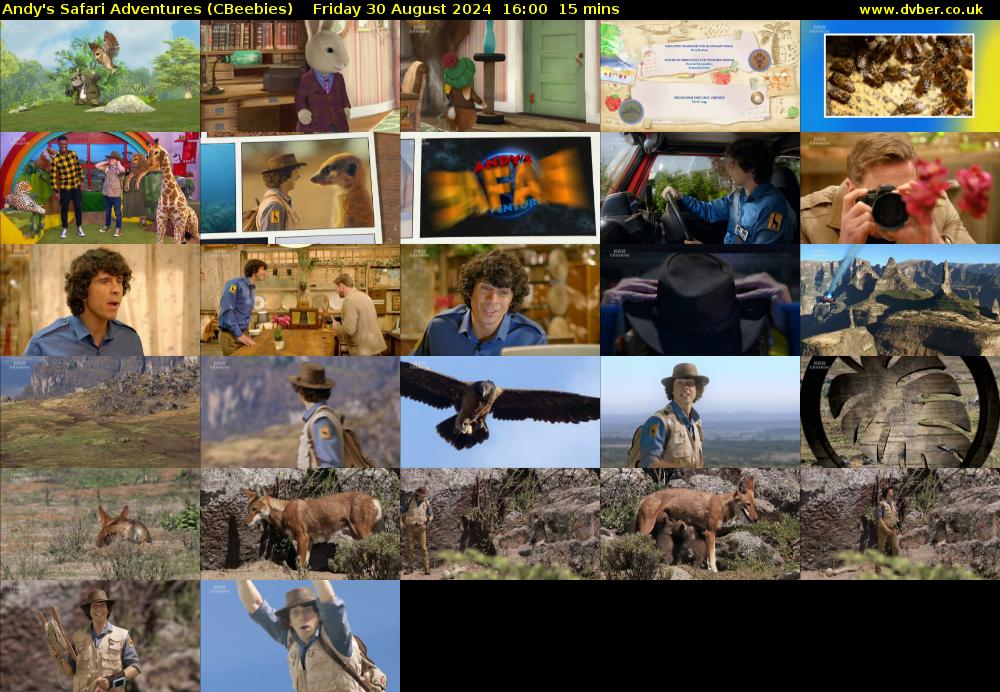 Andy's Safari Adventures (CBeebies) Friday 30 August 2024 16:00 - 16:15