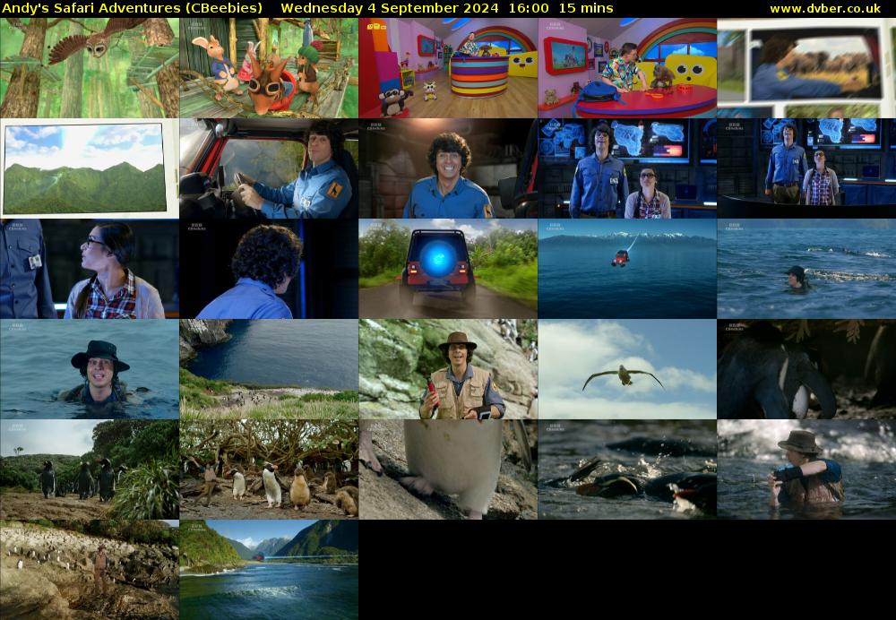 Andy's Safari Adventures (CBeebies) Wednesday 4 September 2024 16:00 - 16:15