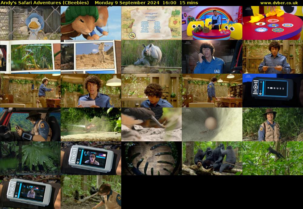 Andy's Safari Adventures (CBeebies) Monday 9 September 2024 16:00 - 16:15