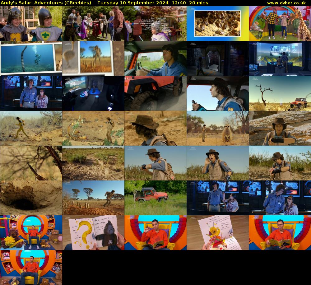 Andy's Safari Adventures (CBeebies) Tuesday 10 September 2024 12:40 - 13:00