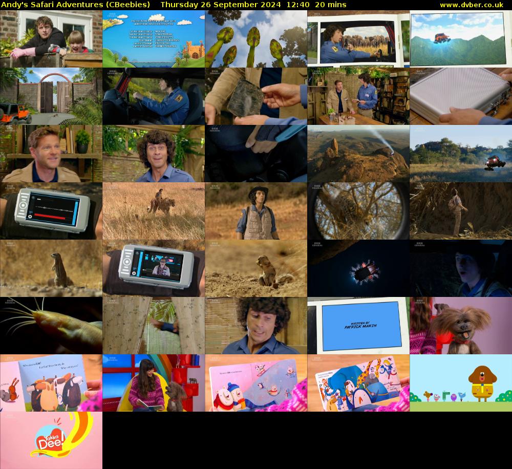 Andy's Safari Adventures (CBeebies) Thursday 26 September 2024 12:40 - 13:00
