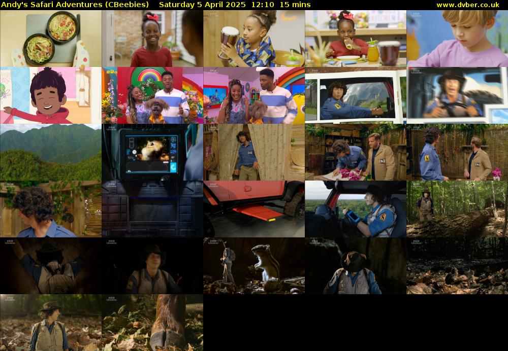 Andy's Safari Adventures (CBeebies) Saturday 5 April 2025 12:10 - 12:25