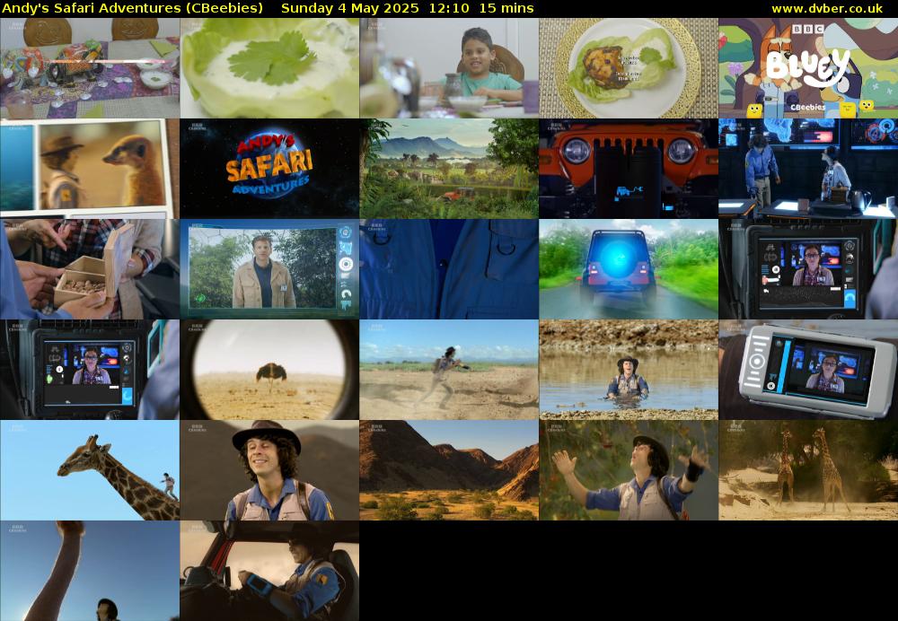 Andy's Safari Adventures (CBeebies) Sunday 4 May 2025 12:10 - 12:25
