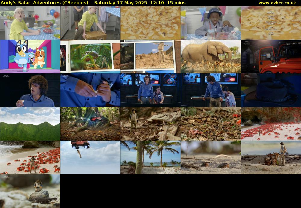 Andy's Safari Adventures (CBeebies) Saturday 17 May 2025 12:10 - 12:25