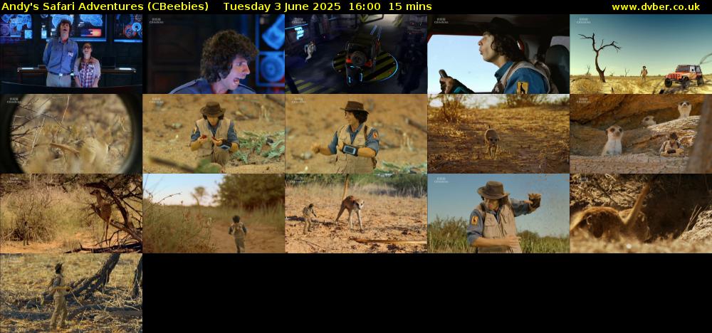 Andy's Safari Adventures (CBeebies) Tuesday 3 June 2025 16:00 - 16:15