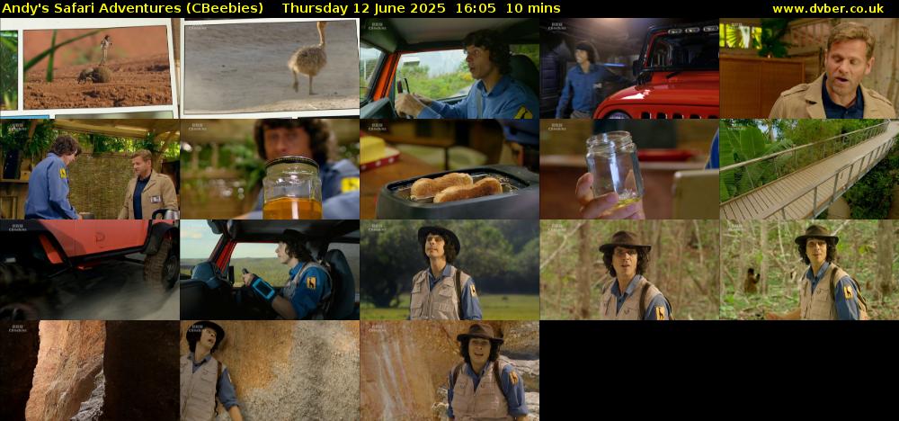 Andy's Safari Adventures (CBeebies) Thursday 12 June 2025 16:05 - 16:15