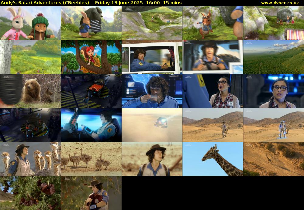 Andy's Safari Adventures (CBeebies) Friday 13 June 2025 16:00 - 16:15
