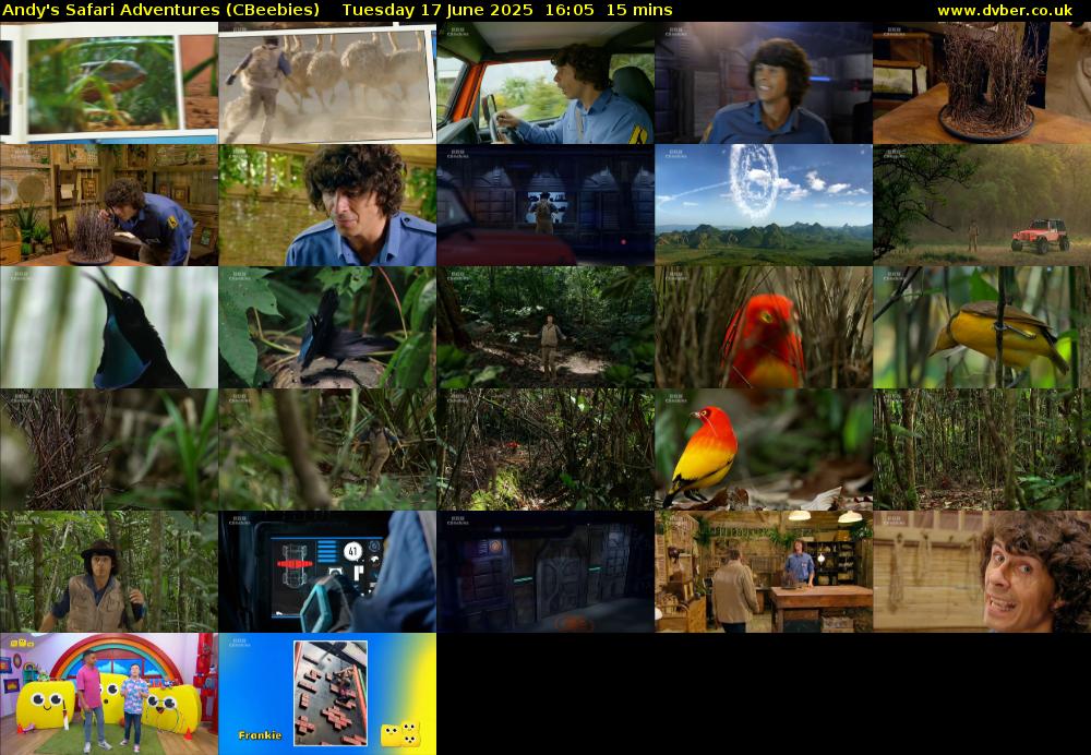 Andy's Safari Adventures (CBeebies) Tuesday 17 June 2025 16:05 - 16:20