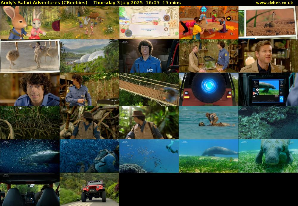 Andy's Safari Adventures (CBeebies) Thursday 3 July 2025 16:05 - 16:20