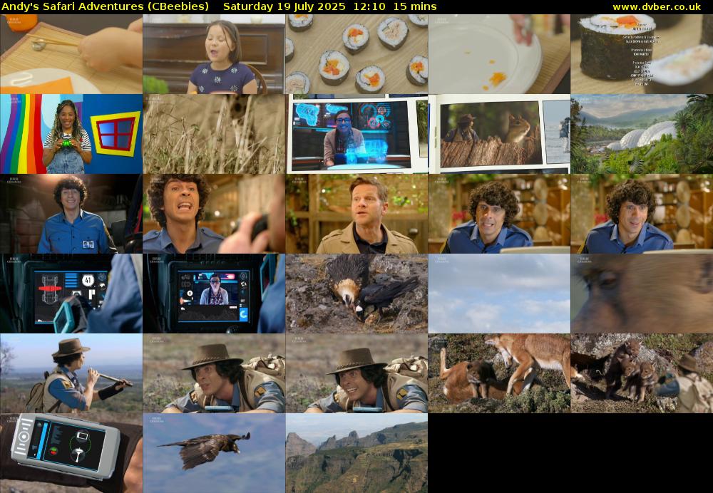 Andy's Safari Adventures (CBeebies) Saturday 19 July 2025 12:10 - 12:25