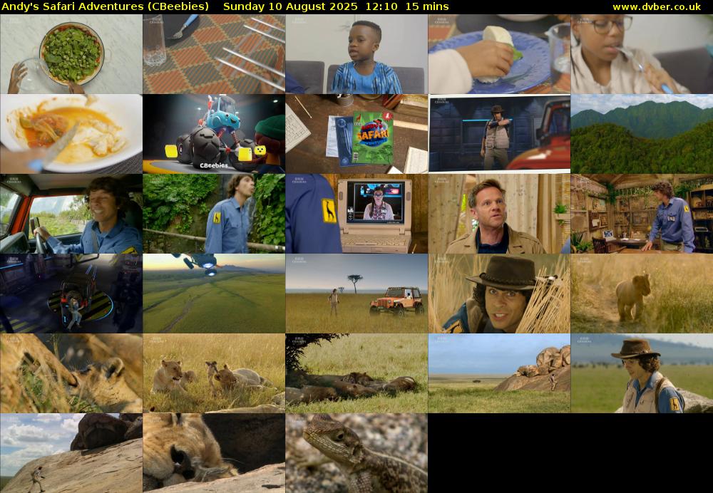 Andy's Safari Adventures (CBeebies) Sunday 10 August 2025 12:10 - 12:25