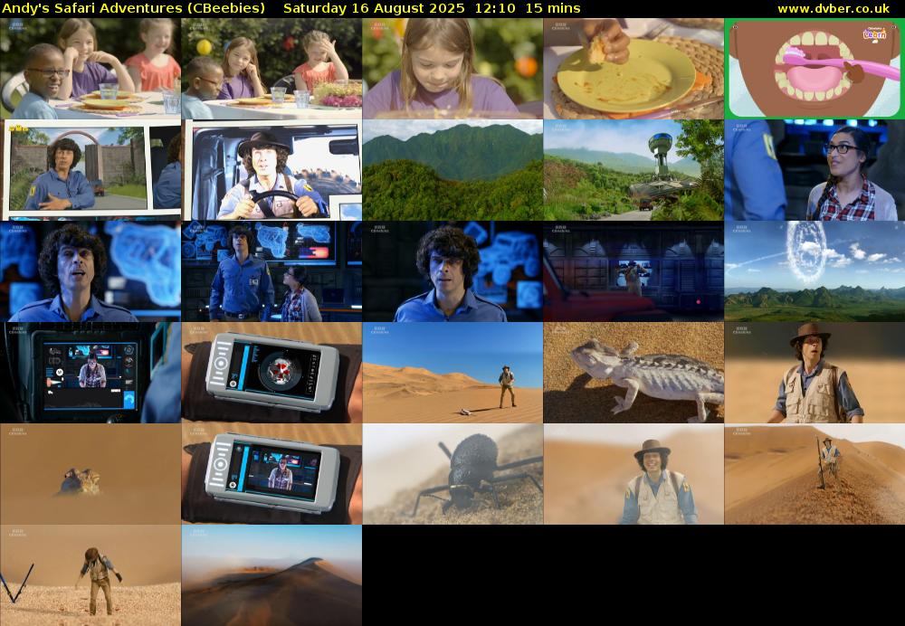 Andy's Safari Adventures (CBeebies) Saturday 16 August 2025 12:10 - 12:25