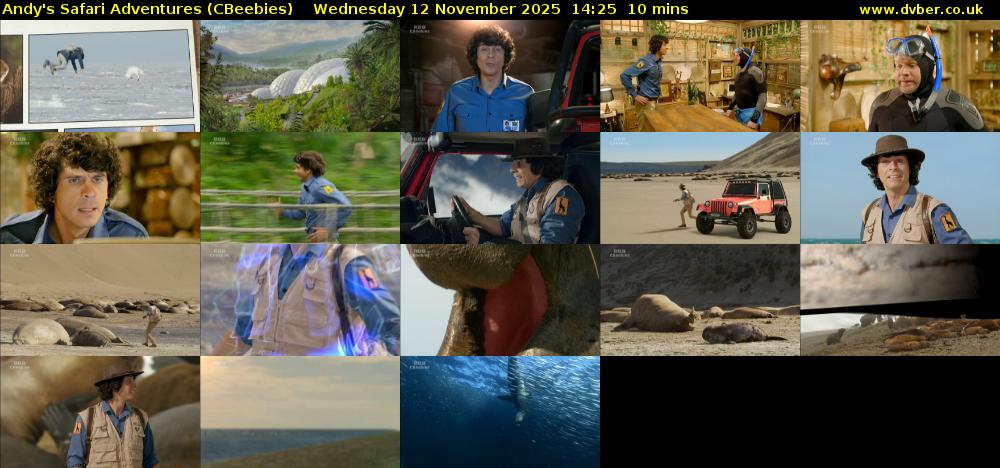 Andy's Safari Adventures (CBeebies) Wednesday 12 November 2025 14:25 - 14:35