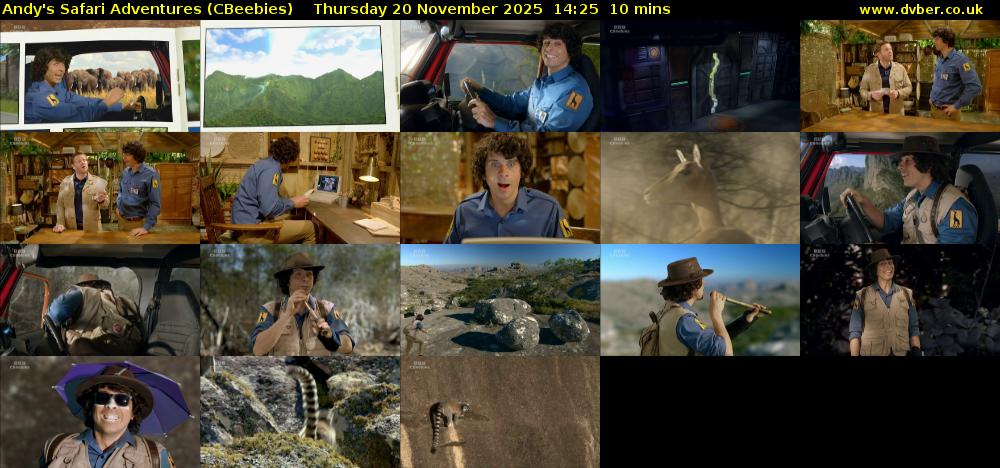 Andy's Safari Adventures (CBeebies) Thursday 20 November 2025 14:25 - 14:35