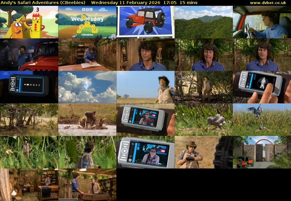 Andy's Safari Adventures (CBeebies) Wednesday 11 February 2026 17:05 - 17:20