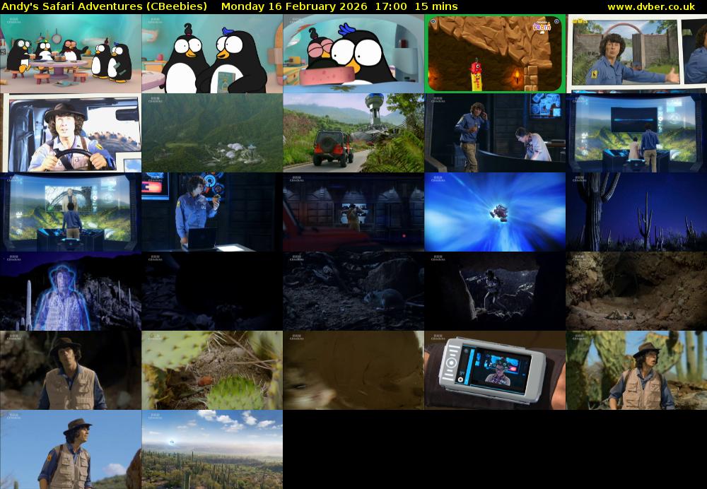 Andy's Safari Adventures (CBeebies) Monday 16 February 2026 17:00 - 17:15