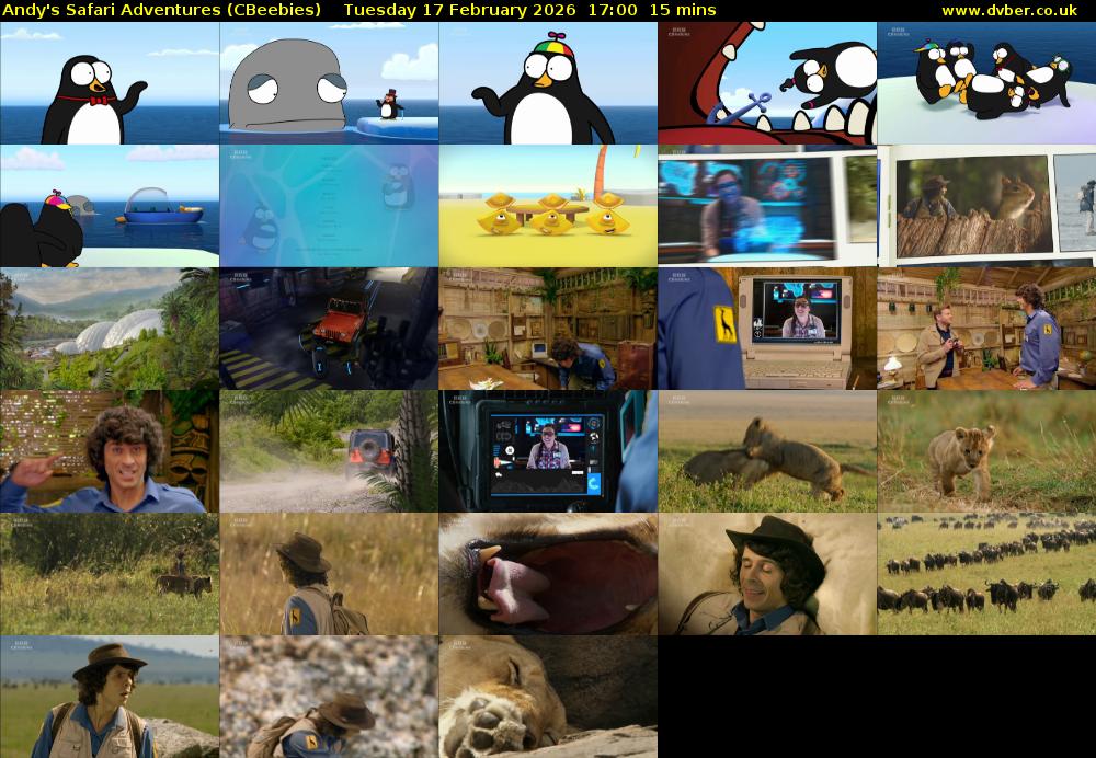 Andy's Safari Adventures (CBeebies) Tuesday 17 February 2026 17:00 - 17:15