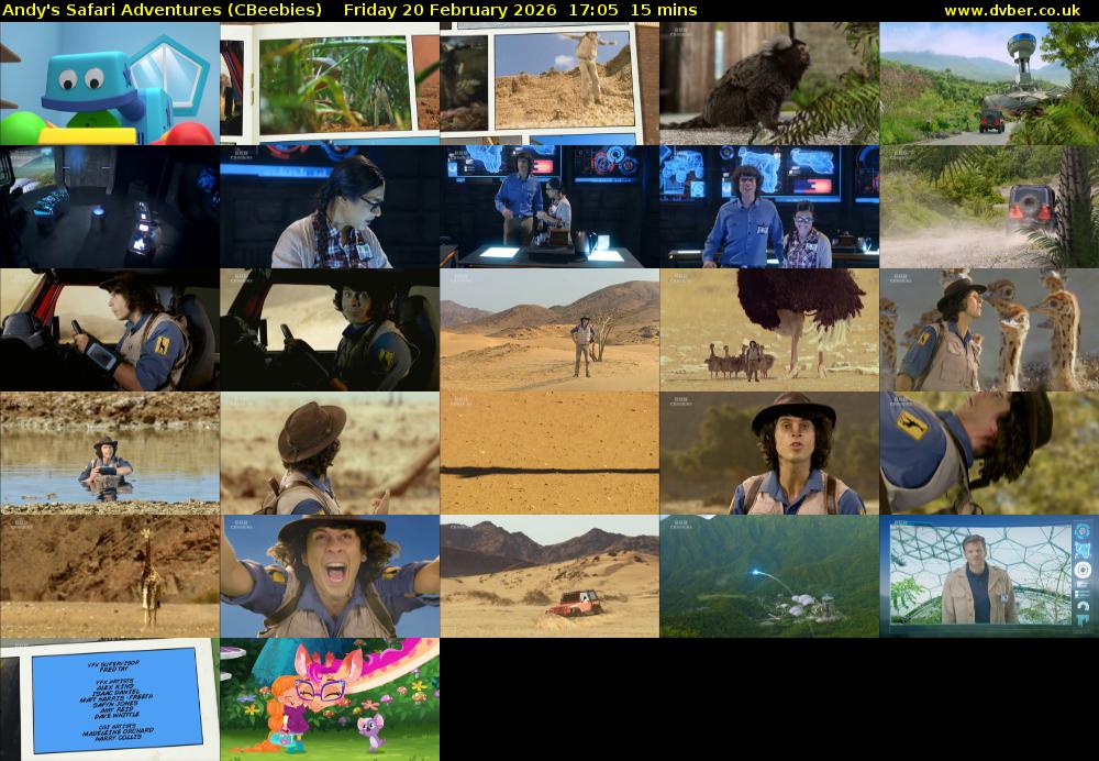 Andy's Safari Adventures (CBeebies) Friday 20 February 2026 17:05 - 17:20