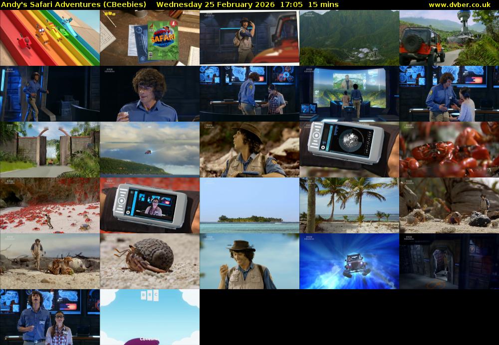 Andy's Safari Adventures (CBeebies) Wednesday 25 February 2026 17:05 - 17:20