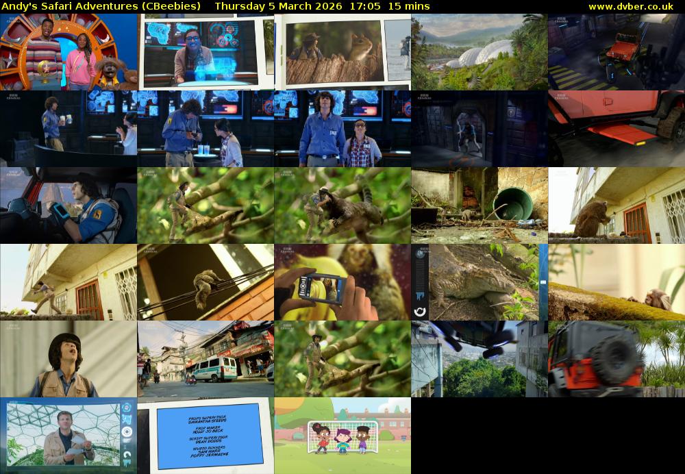 Andy's Safari Adventures (CBeebies) Thursday 5 March 2026 17:05 - 17:20