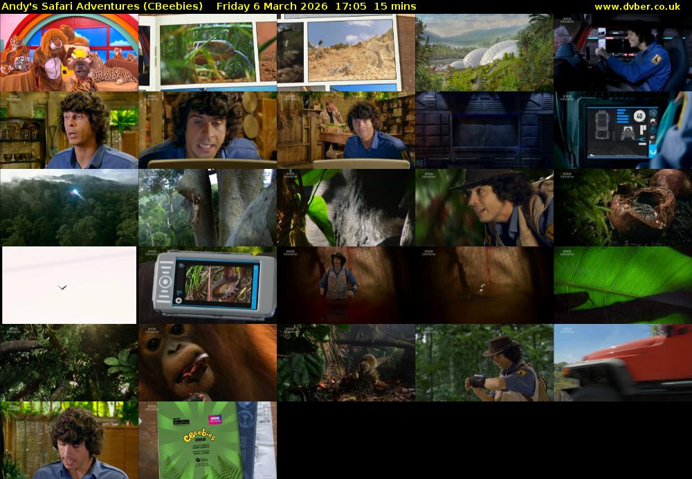 Andy's Safari Adventures (CBeebies) Friday 6 March 2026 17:05 - 17:20