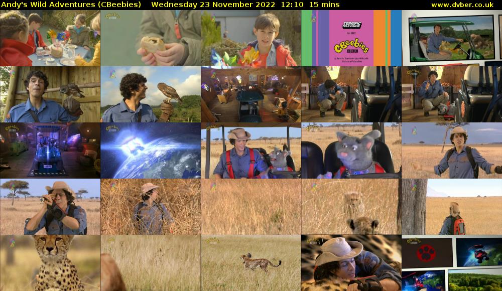 Andy's Wild Adventures (CBeebies) Wednesday 23 November 2022 12:10 - 12:25