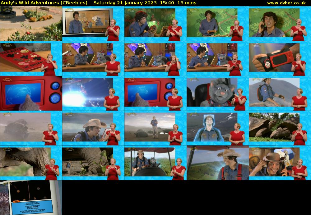 Andy's Wild Adventures (CBeebies) Saturday 21 January 2023 15:40 - 15:55