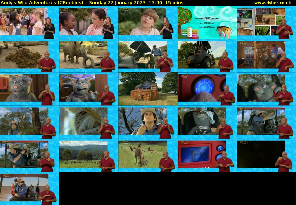 Andy's Wild Adventures (CBeebies) Sunday 22 January 2023 15:40 - 15:55